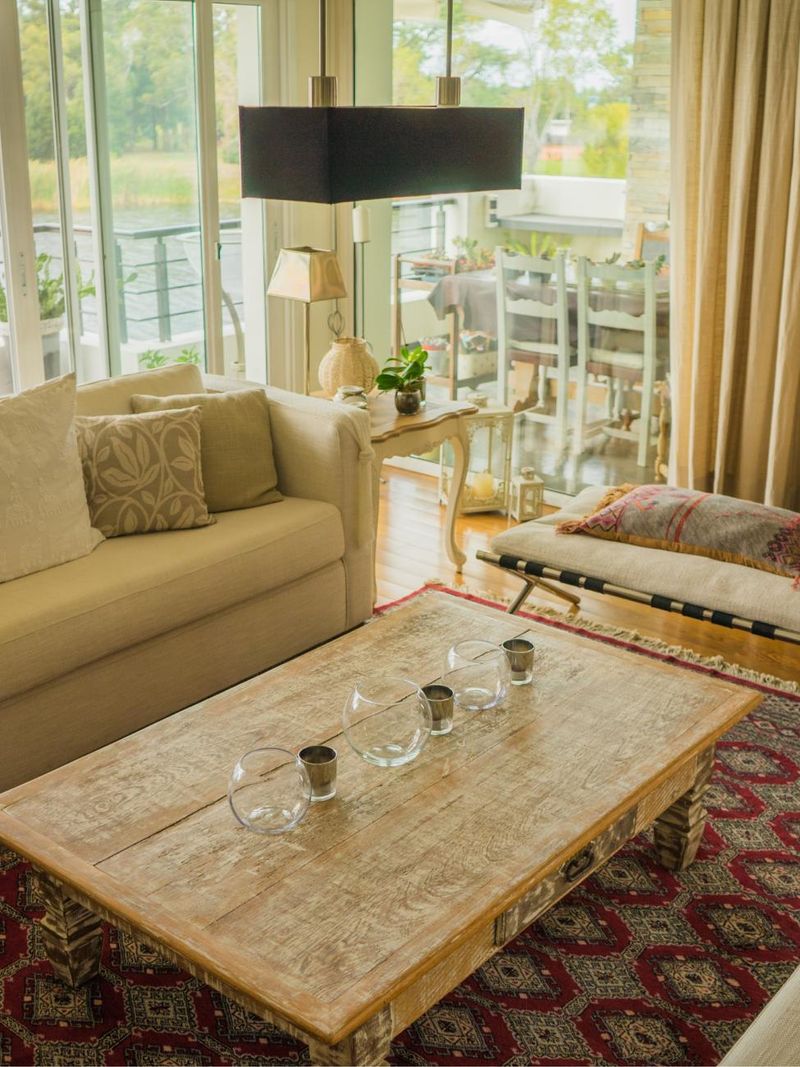 Warm alpine chalet interior